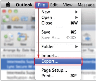 outlook for mac 2011 export folders to pst